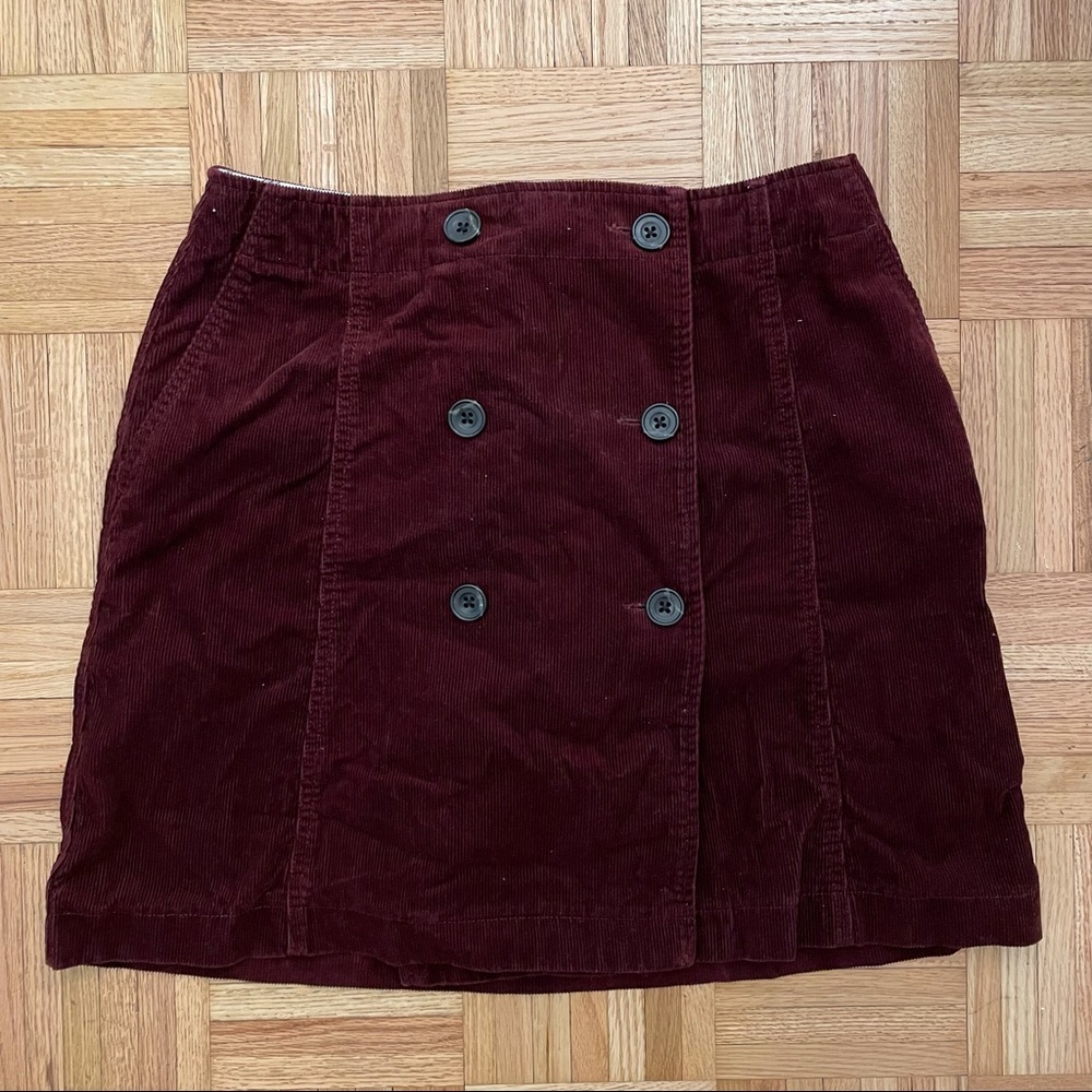 Maroon Corduroy mini skirt -Uniqlo